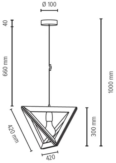 Spot-Light 1271174 - lustru pe cablu TRIGONON 1xE27/60W/230V, stejar mat
