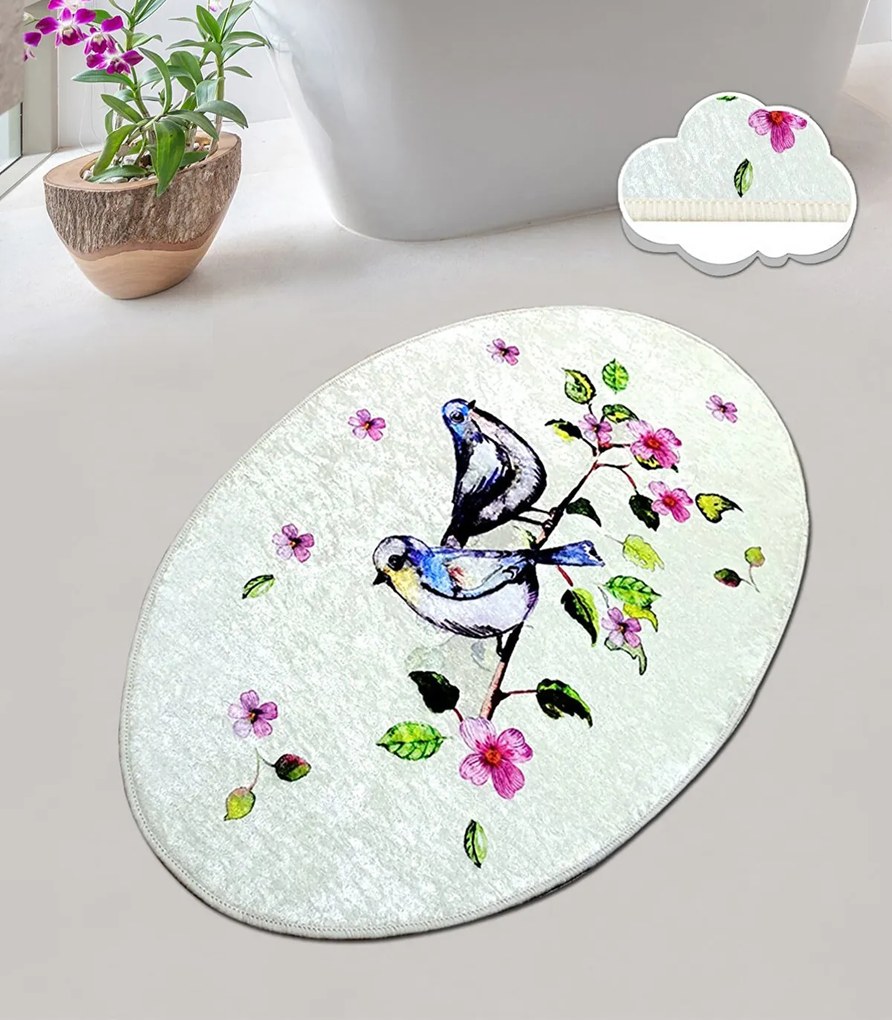 Covoras pentru baie Bird Nest Oval Multicolor 80X100  cm