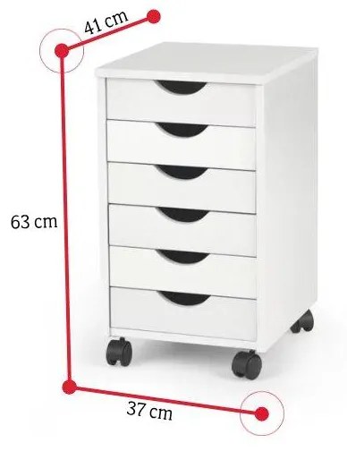 Supermobel Casetiera birou SIMON 2, 37x63x41, alb