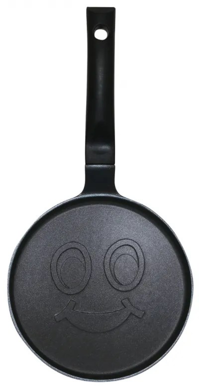 Plită pentru clătite Klausberg KB 7971, 18 cm, Fund în relief cu zâmbet, Acoperire antiaderentă, fără PFOA, Inducție, Negru