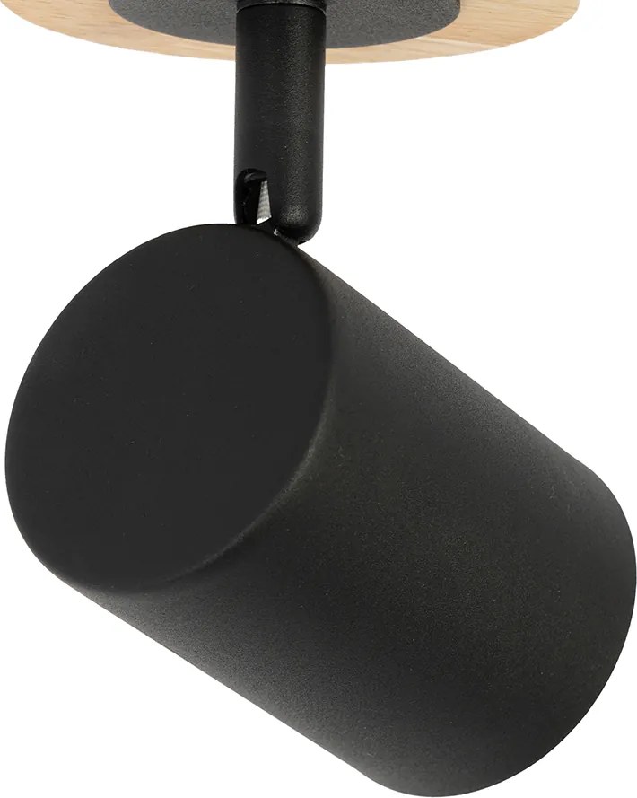 Spotlight modern negru cu lemn inclinabil - Jeana