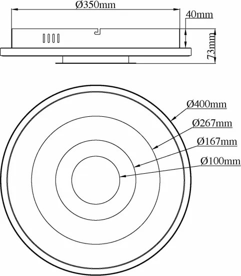 Globo 67824-30G - Plafonieră LED MILES 30W/230V 3000/4000/6000K Ø 40 cm