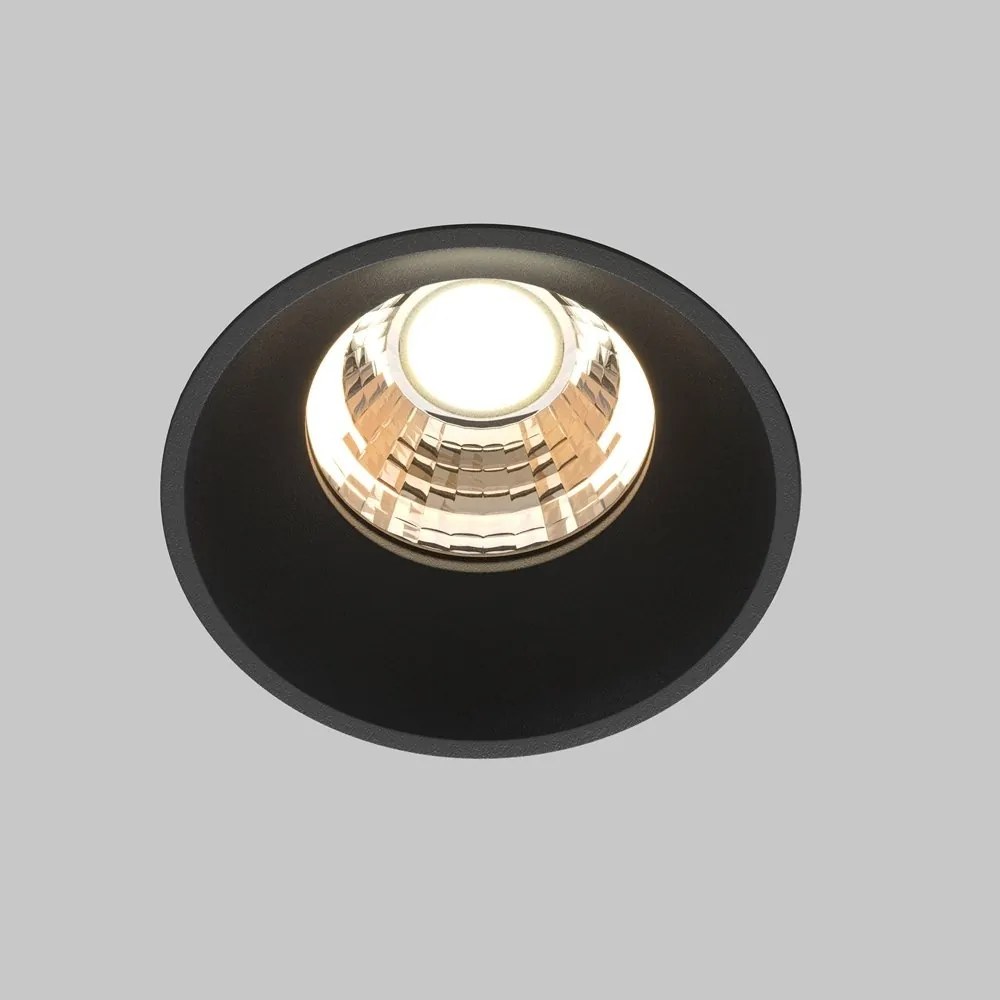 Spot LED incastrabil design tehnic Round D-9,6cm negru