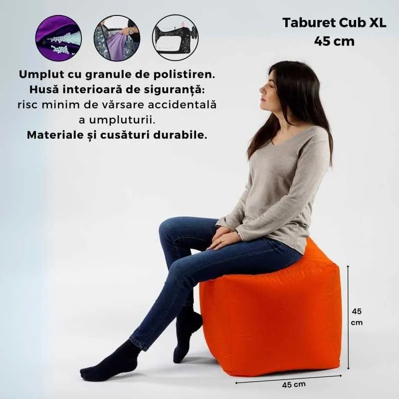 Taburet Cub XL, Material impermeabil - Verde Tuborg