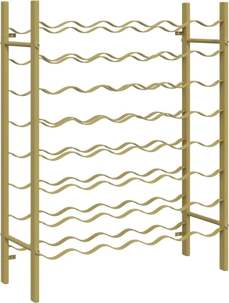 vidaXL Suport sticle de vin, 48 sticle, auriu, metal