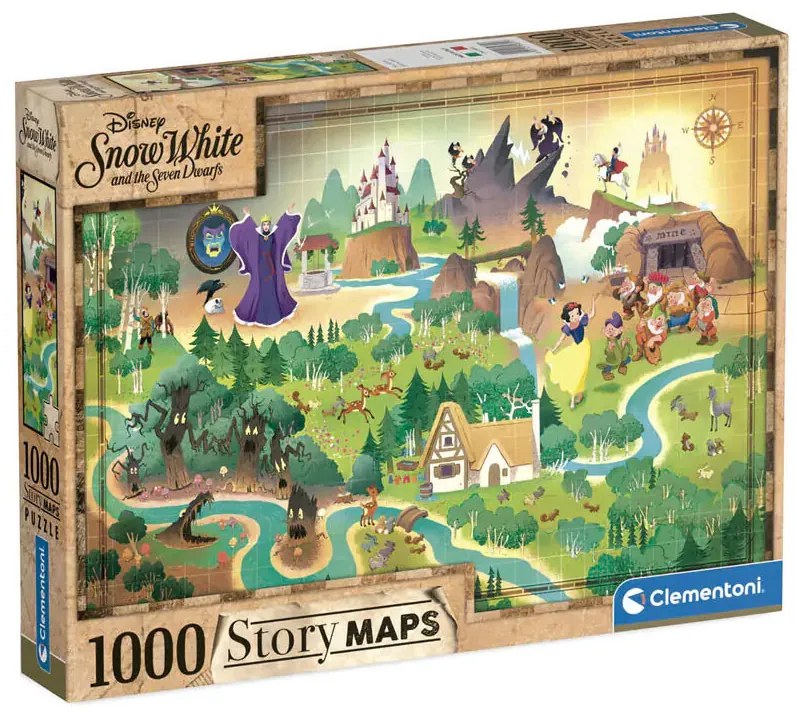 Prințesele Disney Snow White Hartă de povești puzzle 1000 de piese Clementoni