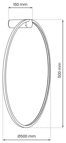 LED Aplica SATURNO LED/25W/230V pr. 50 cm IP44 auriu