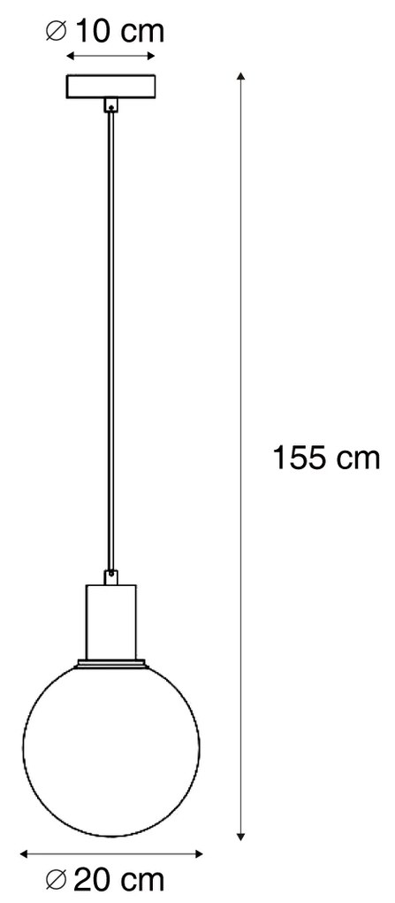 Lampă suspendată de design neagră cu sticlă curcubeu 20cm - Mallon