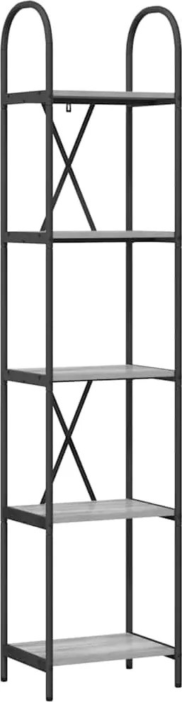 vidaXL Raft pentru cărți Gri Sonoma 40 x 30 x 183 cm Lemn compozit
