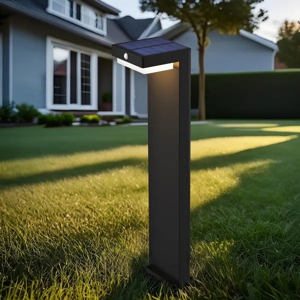 Lampă LED solară cu senzor Solight WO7202 PALERMO LED/5W/2000mAh IP54 negru