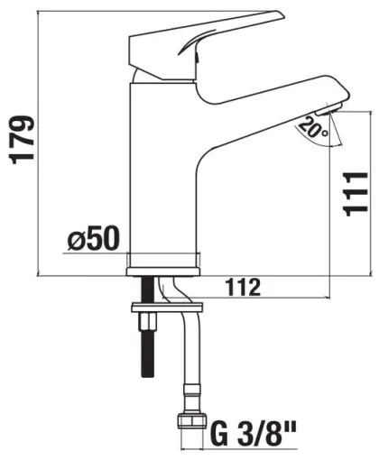 Baterie de lavoar JIKA H3111W10041101 CUBE 17,9 cm crom lucios