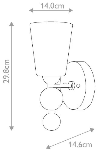 Aplică ZELDA 1xE27/60W/230V alamă Hinkley
