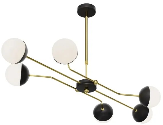 Lustră pe tijă Jupiter 1981 TRENTO 6xG9/10W/230V negru/auriu