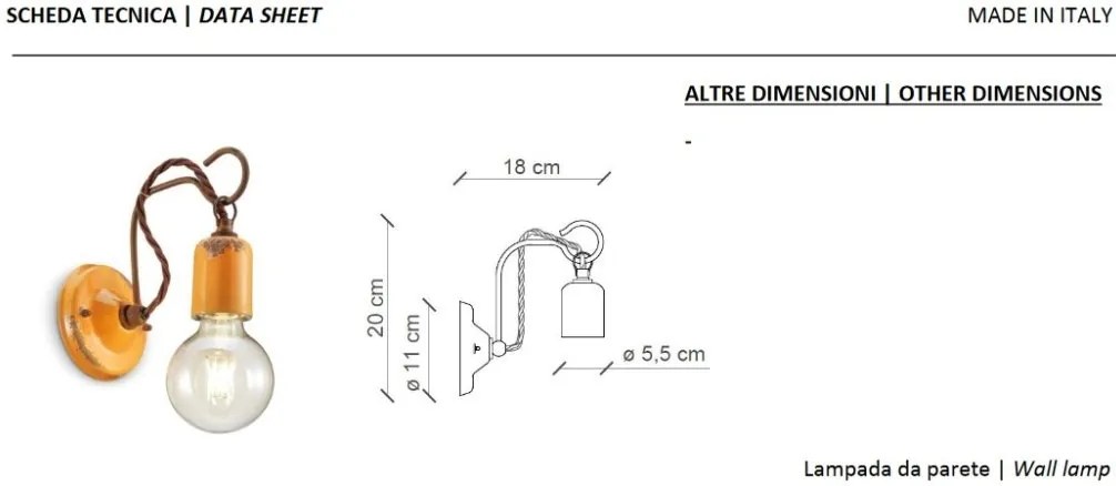 Aplica de perete design retro realizata manual din ceramica VINTAGE