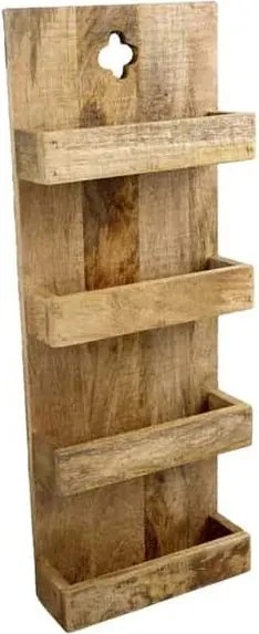 Raft de perete pentru flori sau condimente HEMINGWAY 80cm mango A-42573 VC