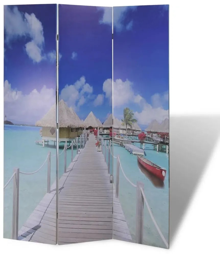240474 vidaXL Paravan de cameră pliabil, 120 x 170 cm, plajă