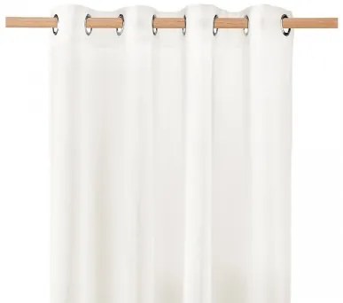 Perdea de culoare crem cu inele metalice 140x250 cm