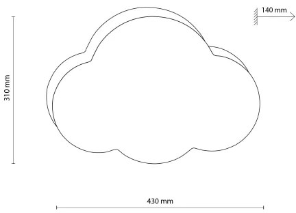 Brilagi - Plafonieră pentru copii NIMBUS MINI 2xE27/15W/230V 31x43 cm albă
