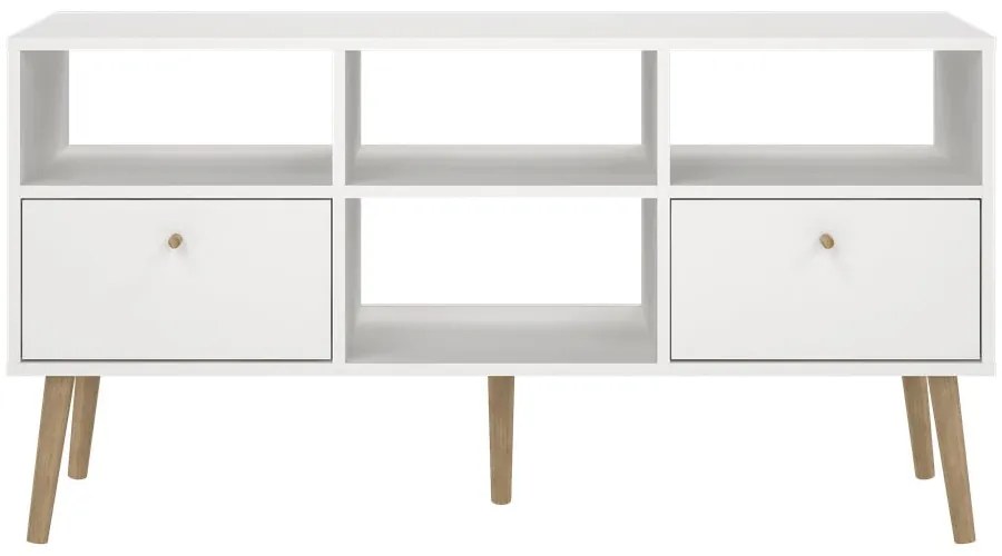 Comodă TV albă 117x61 cm Bodo – Tvilum