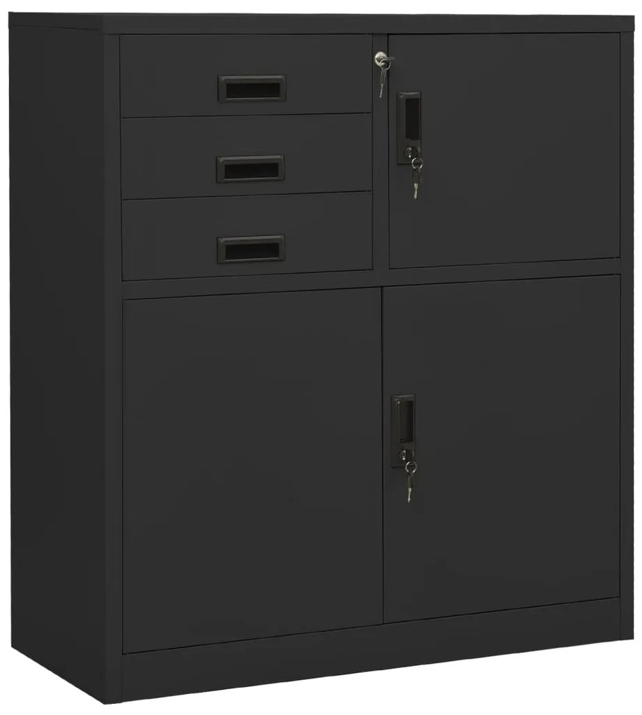 vidaXL Dulap de birou, antracit, 90x40x102 cm, oțel