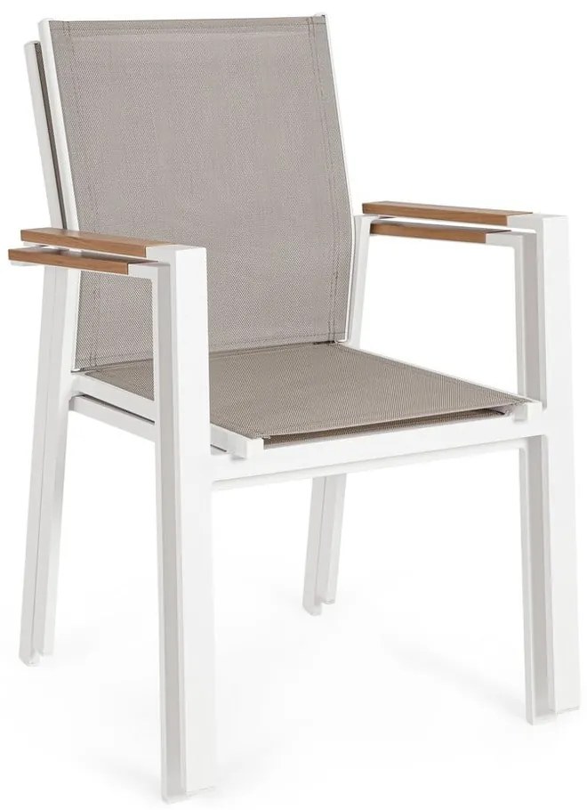 Scaune de grădină albe 4 buc. din metal Heta – Bizzotto