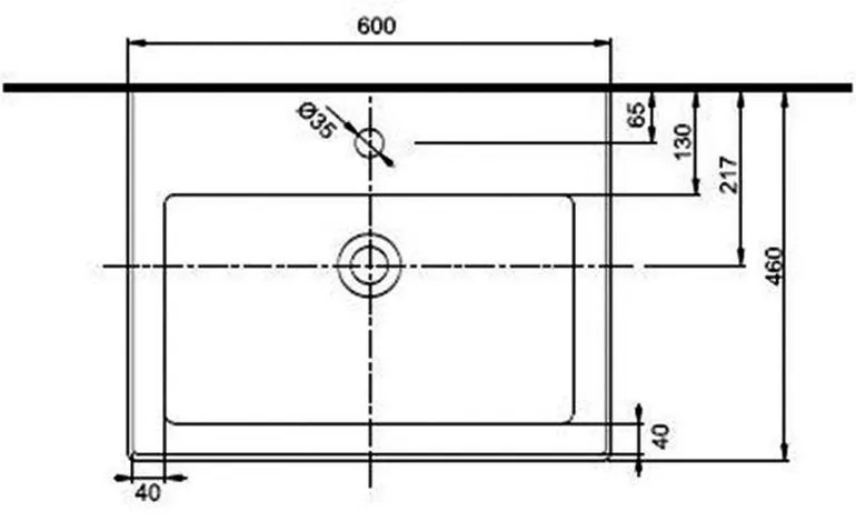 Lavoar baie suspendat alb lucios 60 cm, dreptunghiular, Kolo Twins Alb