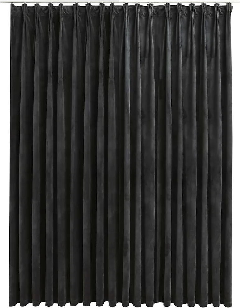 vidaXL Draperie opacă, antracit, 290 x 245 cm, catifea, cu cârlige