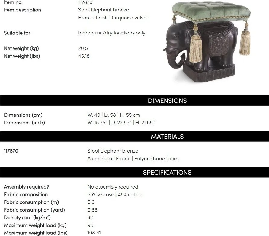 Taburete deosebit design LUX Elephant