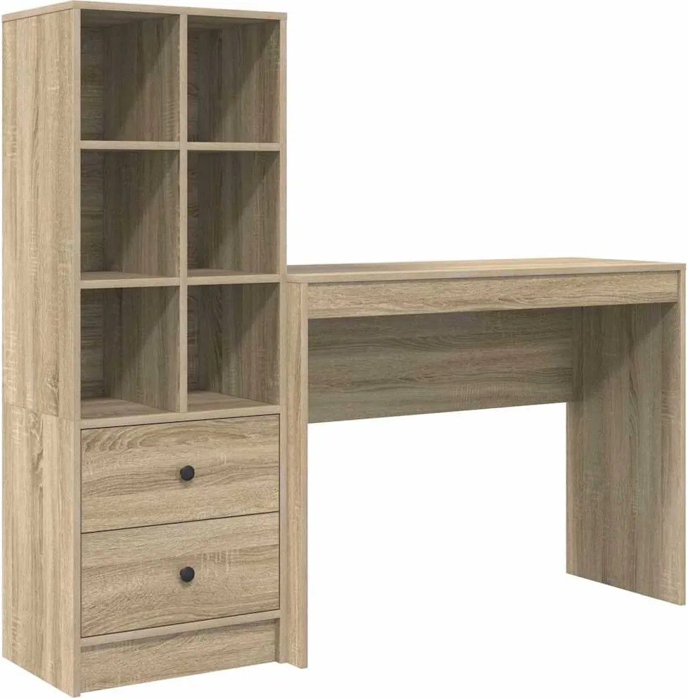 vidaXL Birou cu sertar 2 pcs Stejar Sonoma