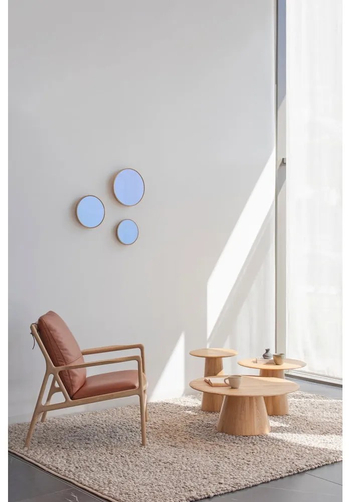 Măsuță de cafea în culoare naturală rotundă din lemn de stejar ø 80 cm Mushroom – Gazzda