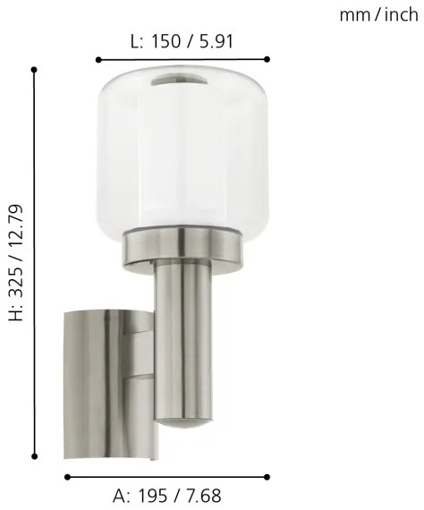 Eglo 95016 - Corp de iluminat perete exterior POLIENTO 1xE27/40W