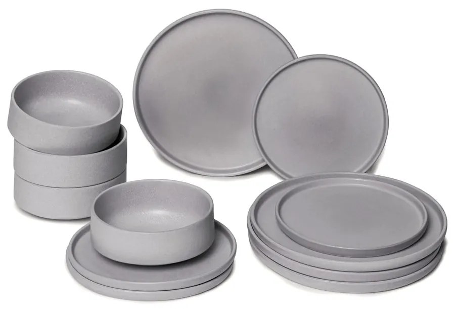 Set de 12 vase din gresie gri Bonami Selection Malia