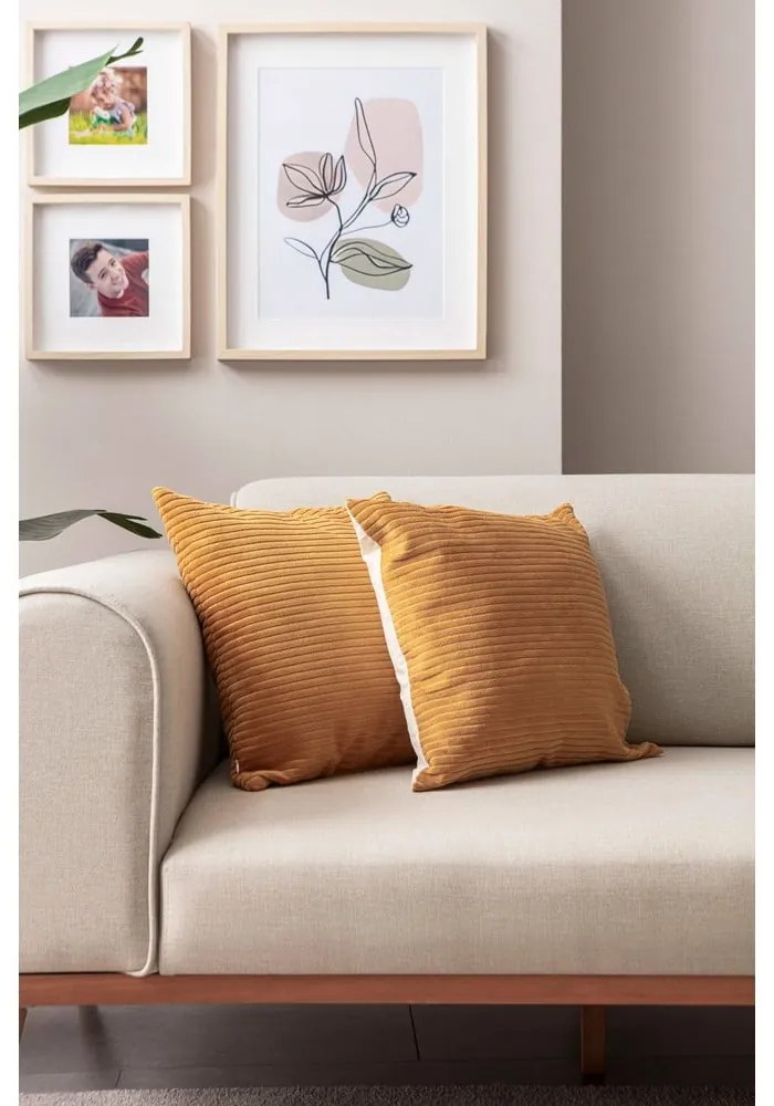 Fețe de pernă 2 buc. din catifea reiată 43x43 cm – Mioli Decor