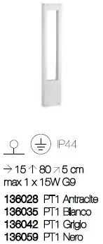 Stalp modern de exterior cu protectie IP44 VEGA PT1 alb 136035
