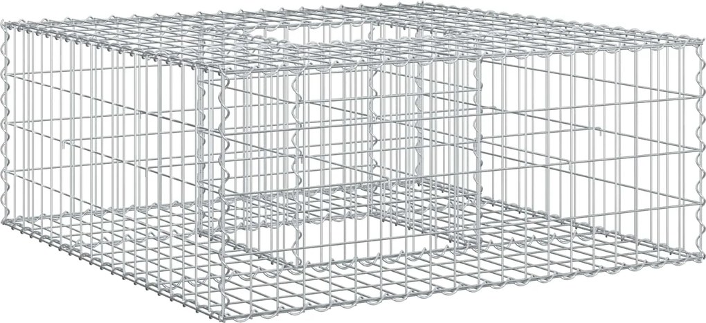 vidaXL Pat ridicat din gabion Argintiu 100 x 100 x 40 cm