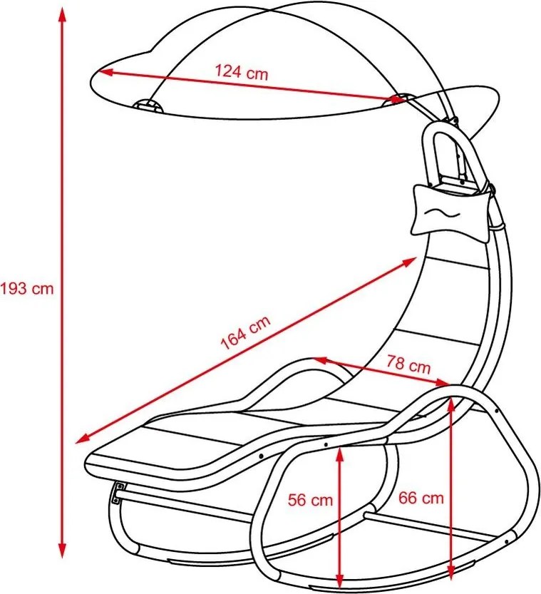 Șezlong relaxant de grădină / balansoar Avenberg SIENA - gri