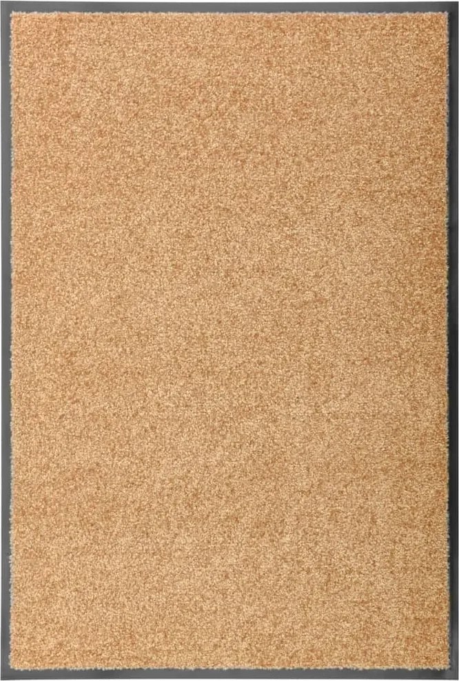 vidaXL Covoraș de ușă lavabil, crem, 60 x 90 cm