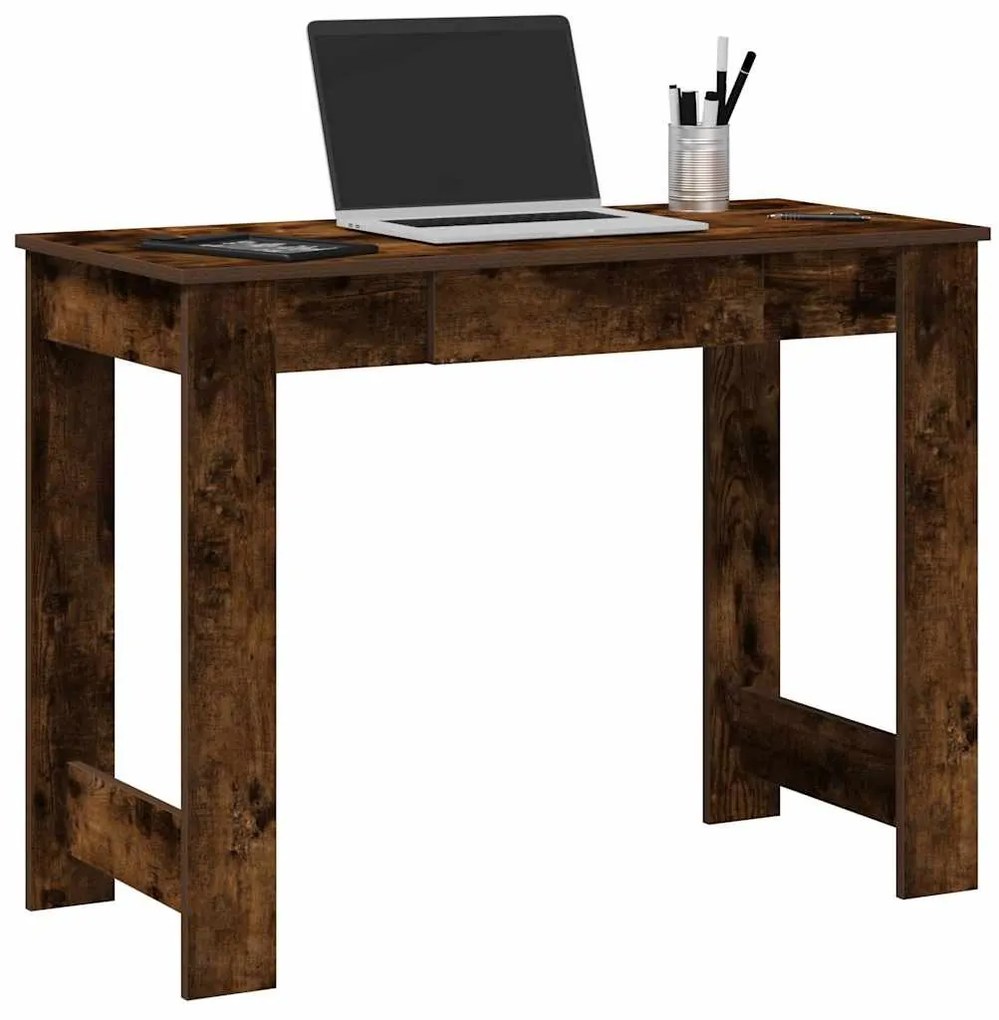 vidaXL Birou, stejar fumuriu,100x45x75 cm, lemn prelucrat