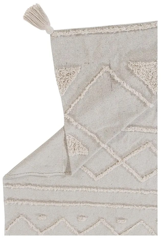 Covor alb lavabil/țesut manual din bumbac 120x160 cm Tribu Natural – Lorena Canals