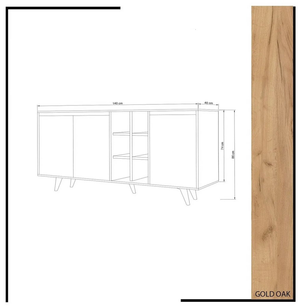 Dulap Prava Oak and White