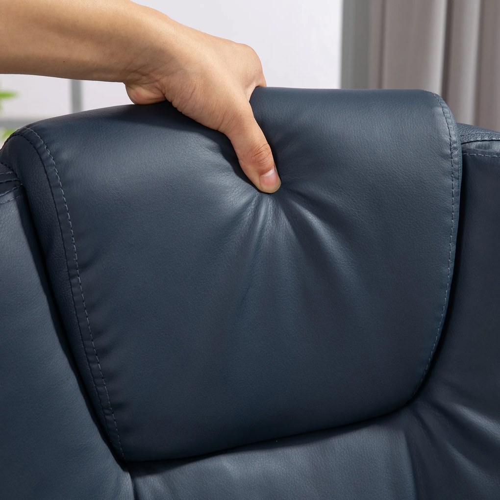 Vinsetto Scaun Birou Ergonomic Fotoliu de Birou Ergonomic cu 7 Puncte de Masaj Suport Picioare Reglabil 67x67x111-121 cm Albastru | Aosom Romania