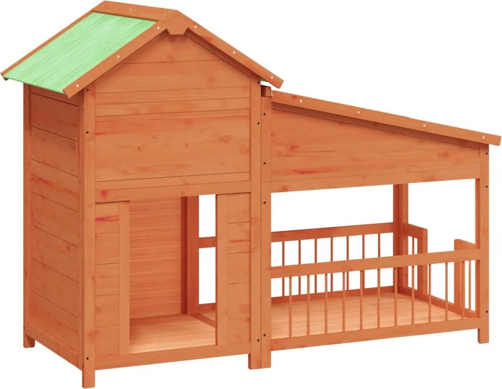 vidaXL Cușcă de câine, maro miere, 143x60,5x109 cm, lemn masiv de pin