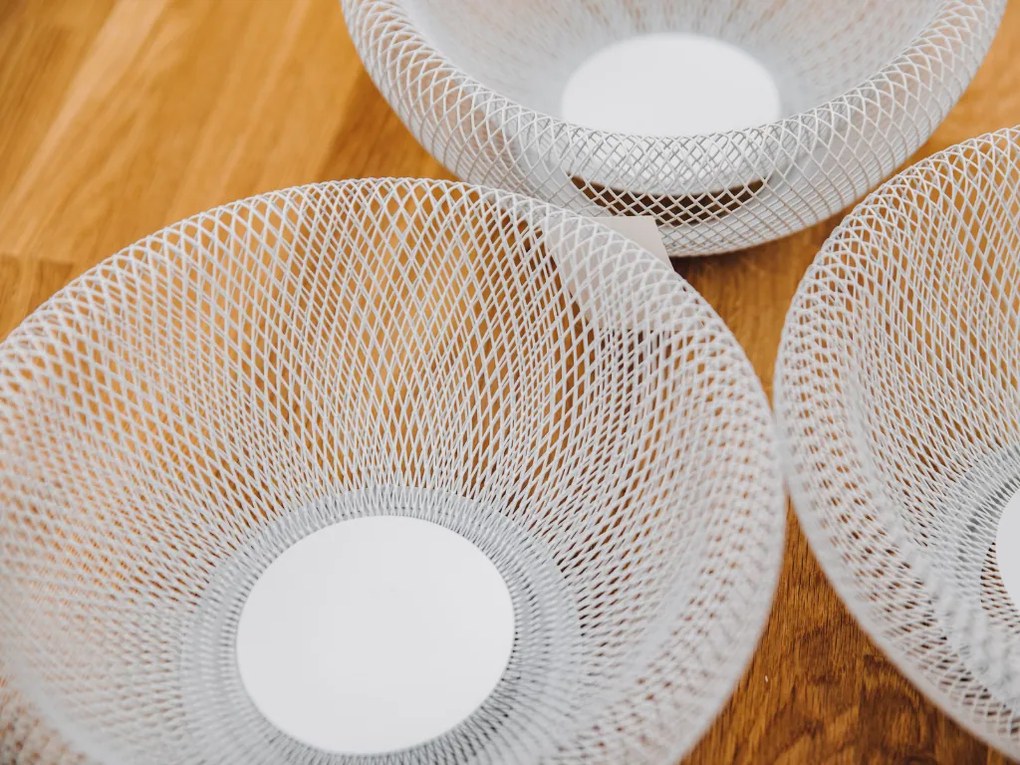 Coș de fructe din metal alb Ø 25 cm