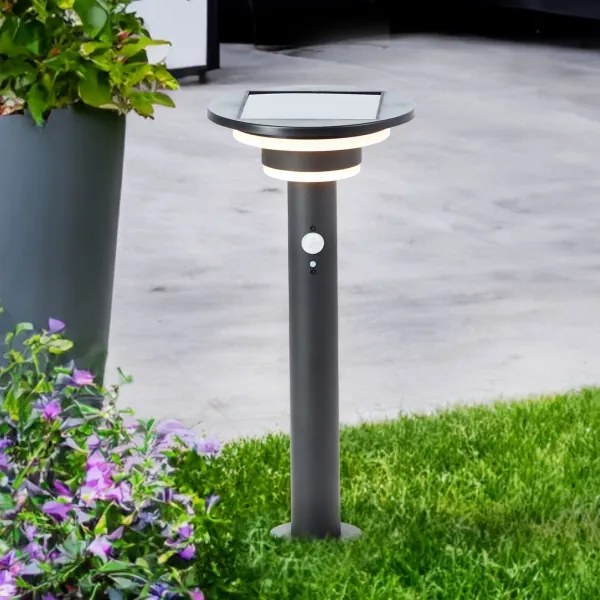 Lampă LED solară cu senzor Brilliant GARVINA LED/3W/3,7V 45 cm IP44 negru