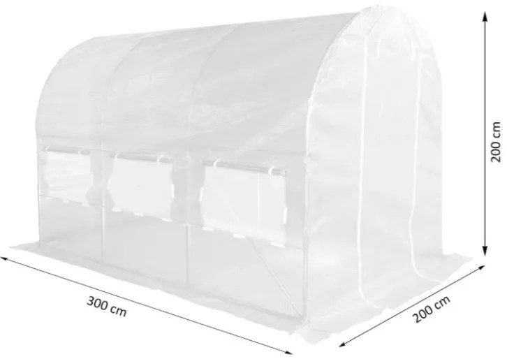 Solar de grădină ALB  2x3m cu filtru UV PREMIUM