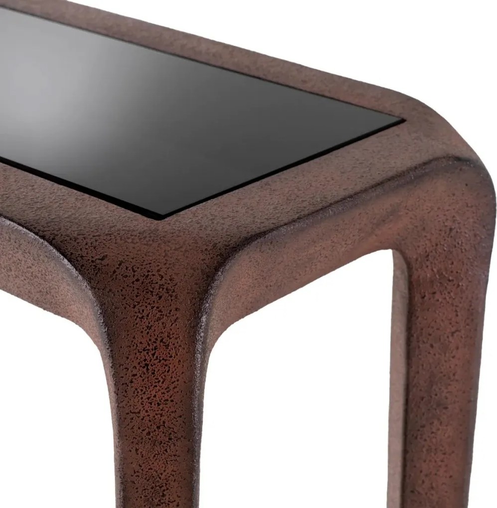 Consola LUX, Aluminiu Reciclat, Sticla Neagra, Quentin