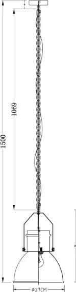 Lustră pe lanț Globo 15281G KUTUM 1xE27/40W/230V