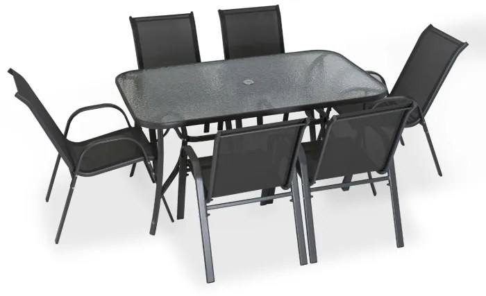 JAKS Mobilier din ratan negru Nebraska
