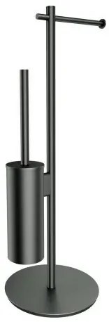 Suport hartie freestanding cu spatiu pentru perie grafit Omnires Modern Project