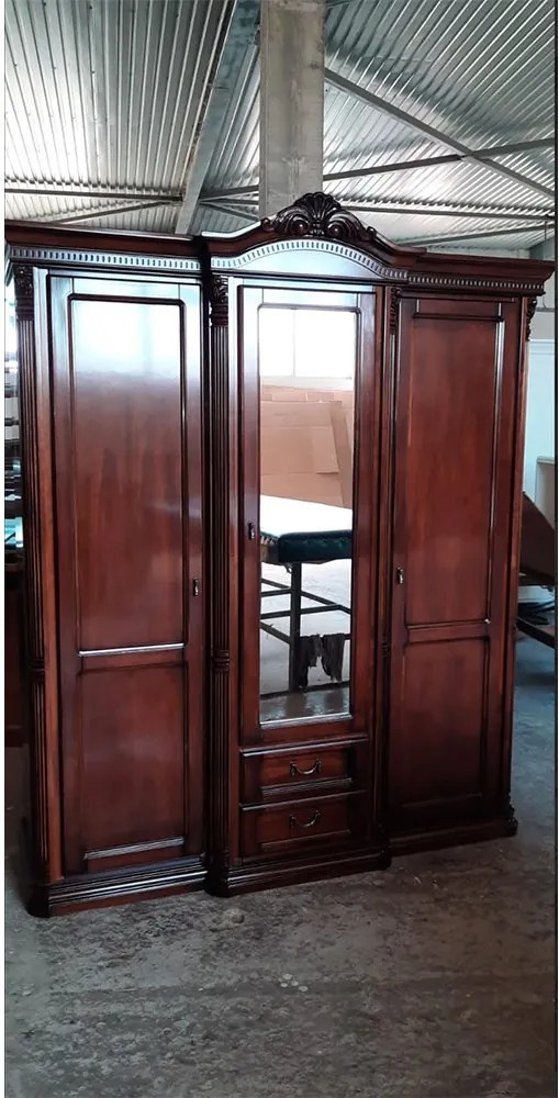 Dulap lemn masiv Briston 3 usi 2 sertare: L 178 x A 65 x H 233 cm
